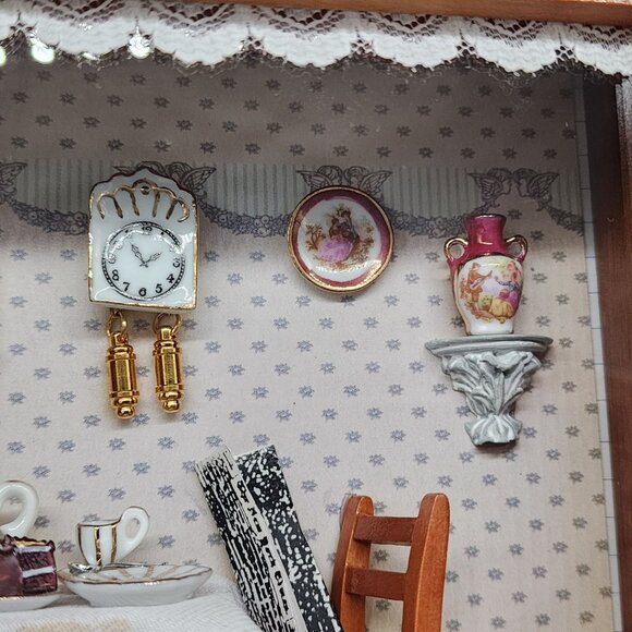 Reutter Original Germany Miniature Room Diorama With Tea Set & Baby Carriage - Picture 5 of 12